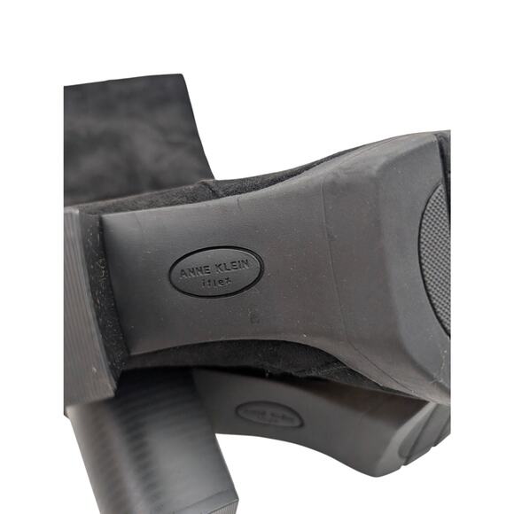 Anne Klein Rya Block Heel Knee High Boots Side Zip Women's Black Size US10M EU41 - Picture 11 of 12